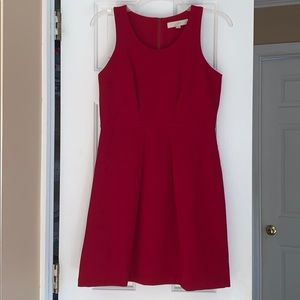 LOFT Red Cocktail Hour Dress